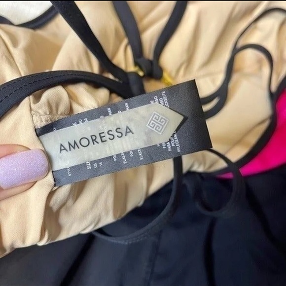 Miraclesuit Amoressa Colorblock One Piece Slimming Swimsuit Pink Red Black 14 - Picture 11 of 12